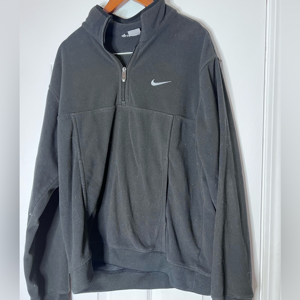 Nike Black Quarter-Zip Pullover Fleece - Large